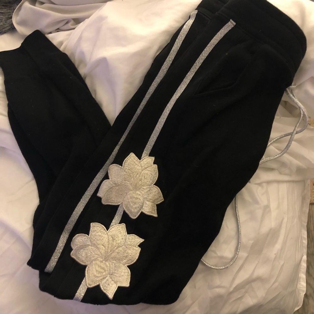 PINK VS leggings with floral patchwork